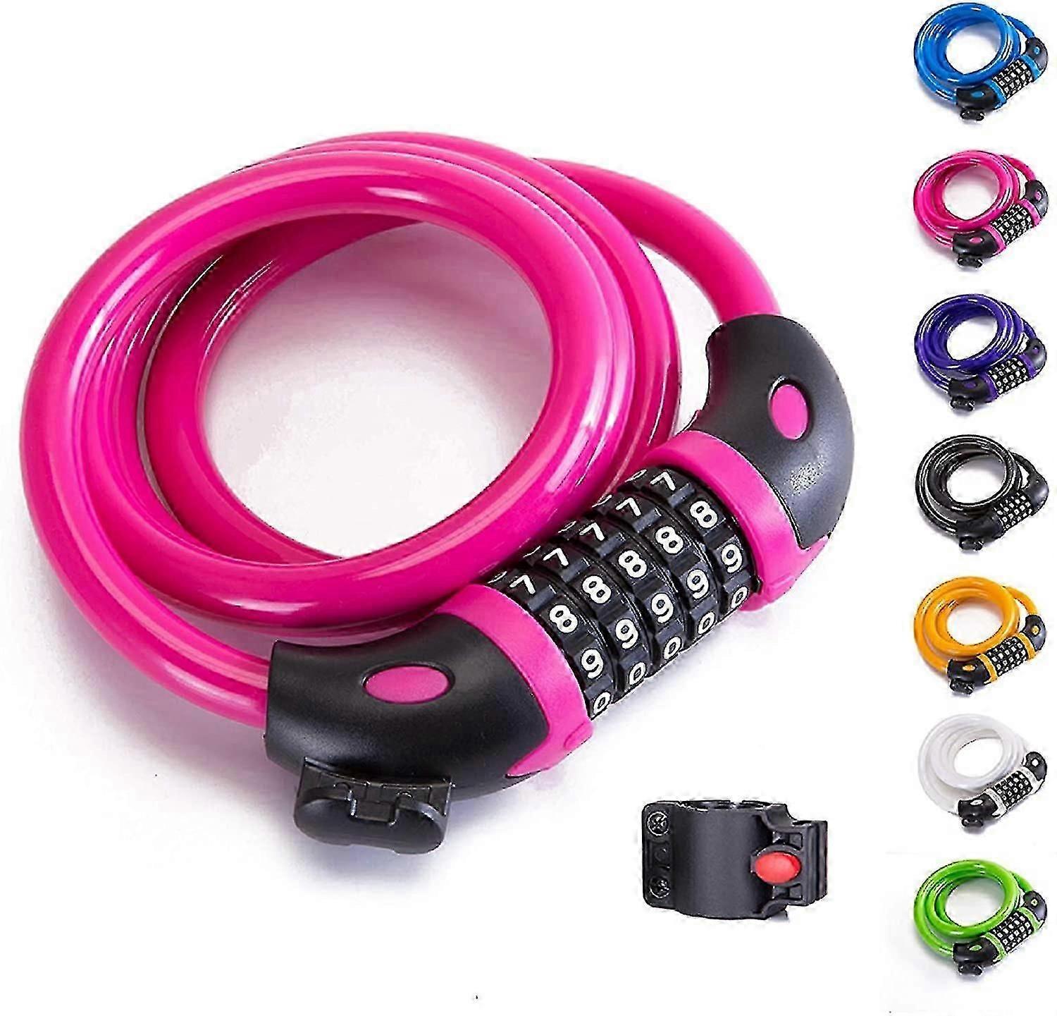 دراجة دراجات Chainwire BikeSecurityأقفال دراجة محمولة ، (وردي)