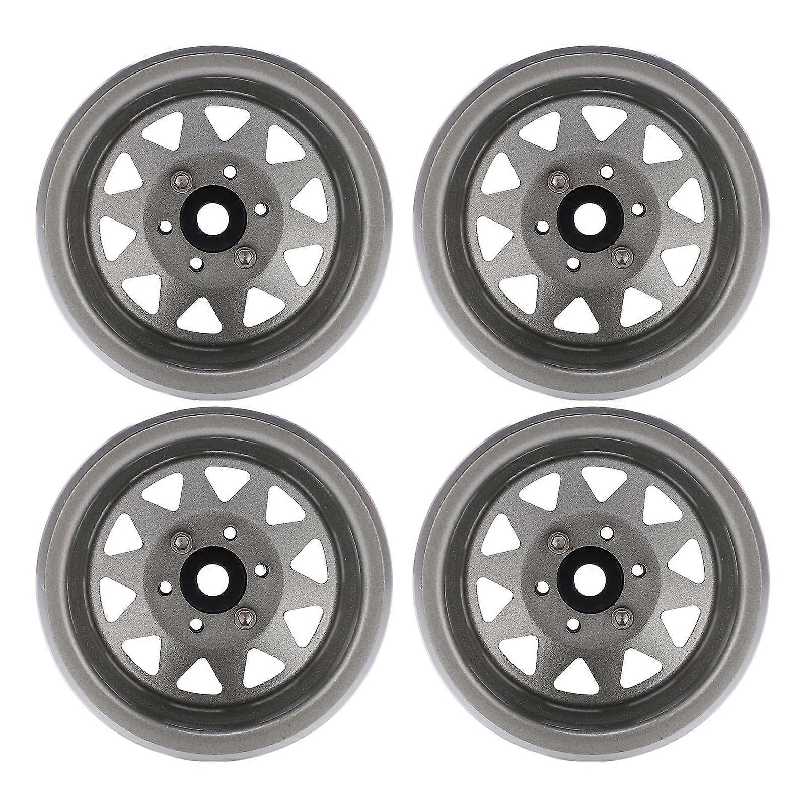 RC Wheel Rim Hub 4pcs Metal 1.9 Inch Wheel Rims 10 Triangle Hole Hub for AXIAL SCX10 1/10 RC Climbing CarTitanium Color 1.9Inch10Hole Hub