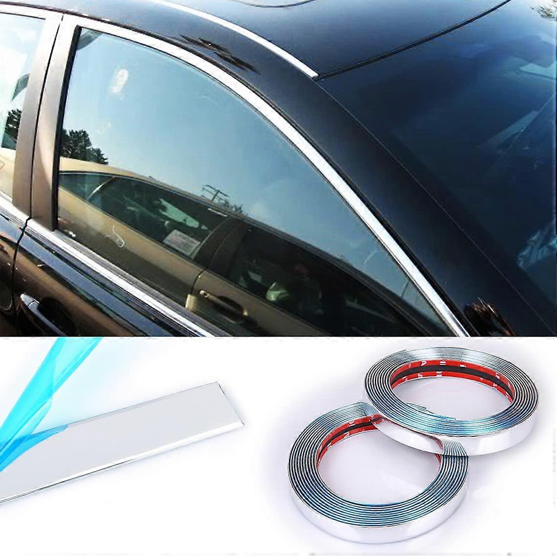 32Ft Chrome Silver Automotive Molding Trim for Bumper, Window, Door, and Furniture - 3/4 Inch (20mm) Scratch-Proof Strip