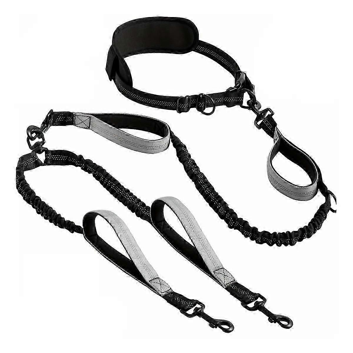 Reflective Dual Dog Leash for 2 Dogs Padded Handles Dual Dog Leash for Medium Large Dogs Training Jogging Running C