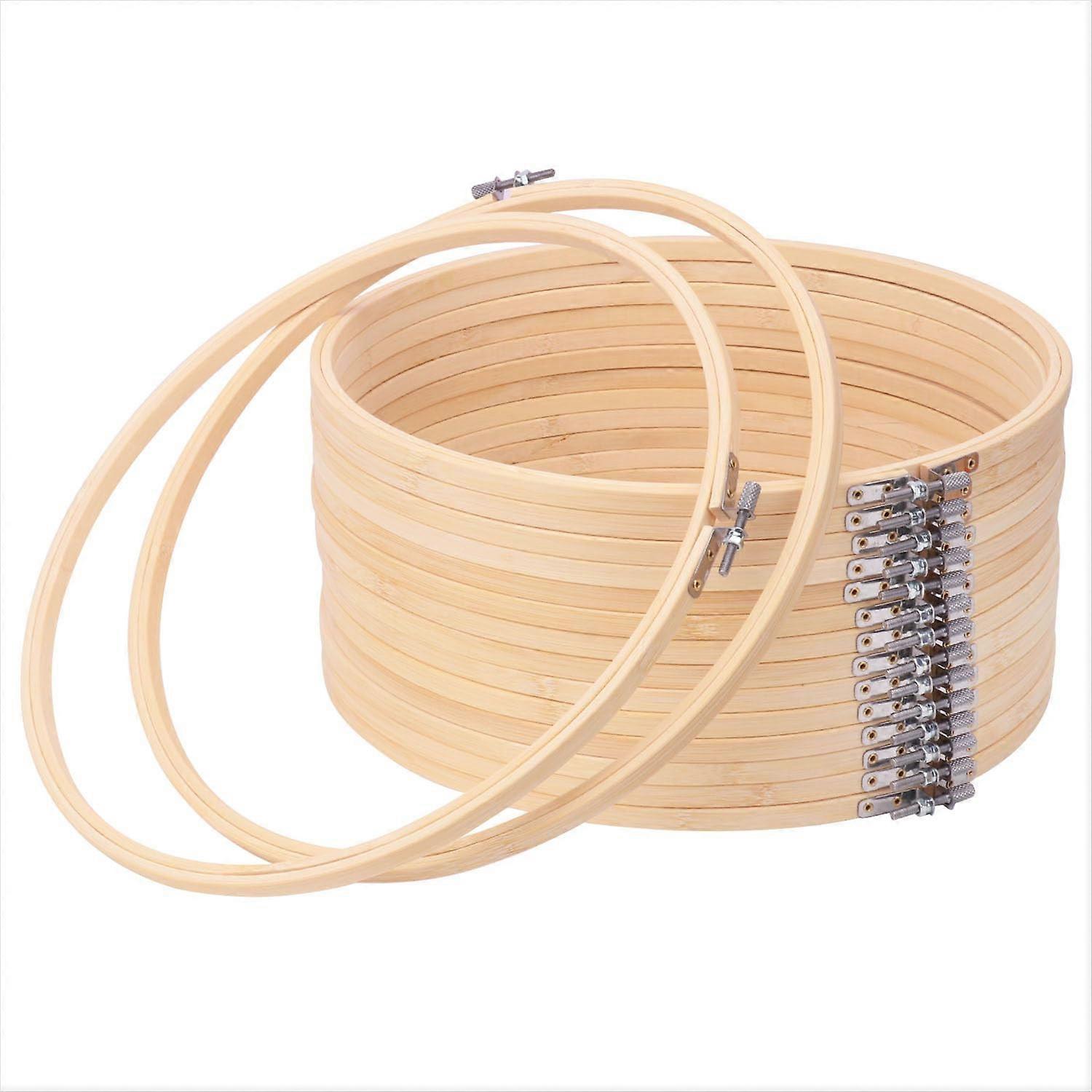 Decorative Embroidery Hoop 16 PCS Bamboo Cross Stitch Ring Hoops