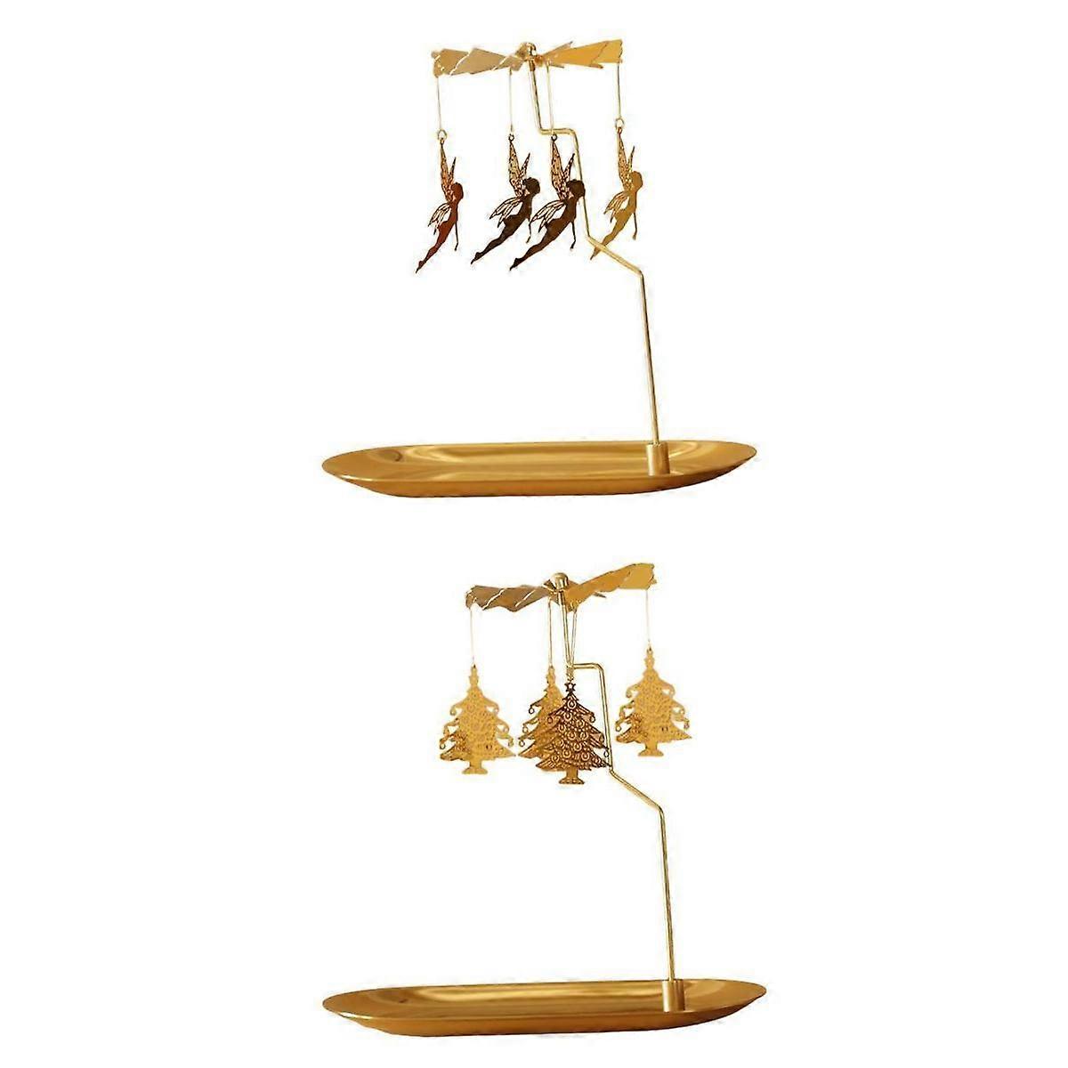 2x Candle Holder - Decor Rotating Tealight Holder