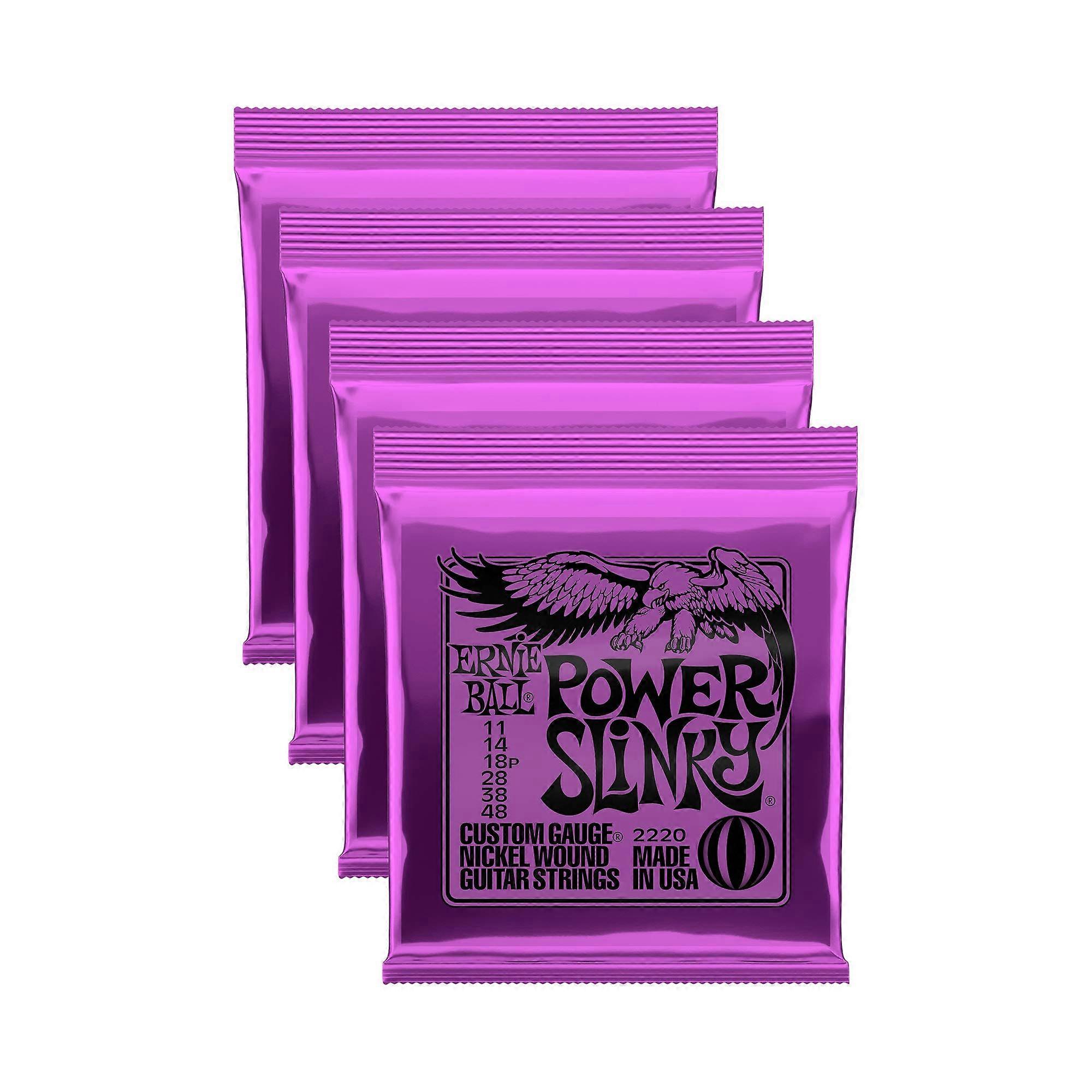 Power Slinky Electric Guitar Strings - Lot of 4, Nickel Wound, Model P02220, Medium Gauge, High Quality