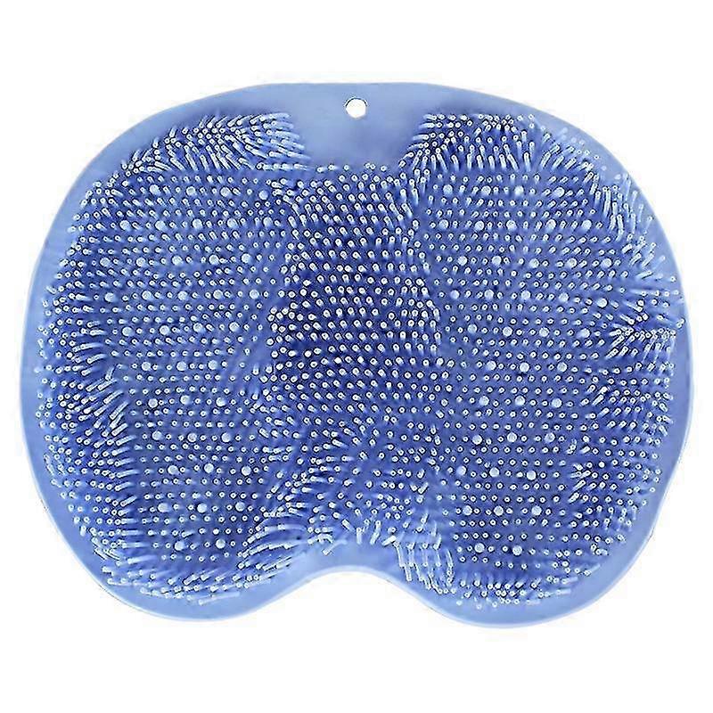 Non-Slip Bath Scrub Pad with Silicone Exfoliating Back Scrubber and Massage Scraper