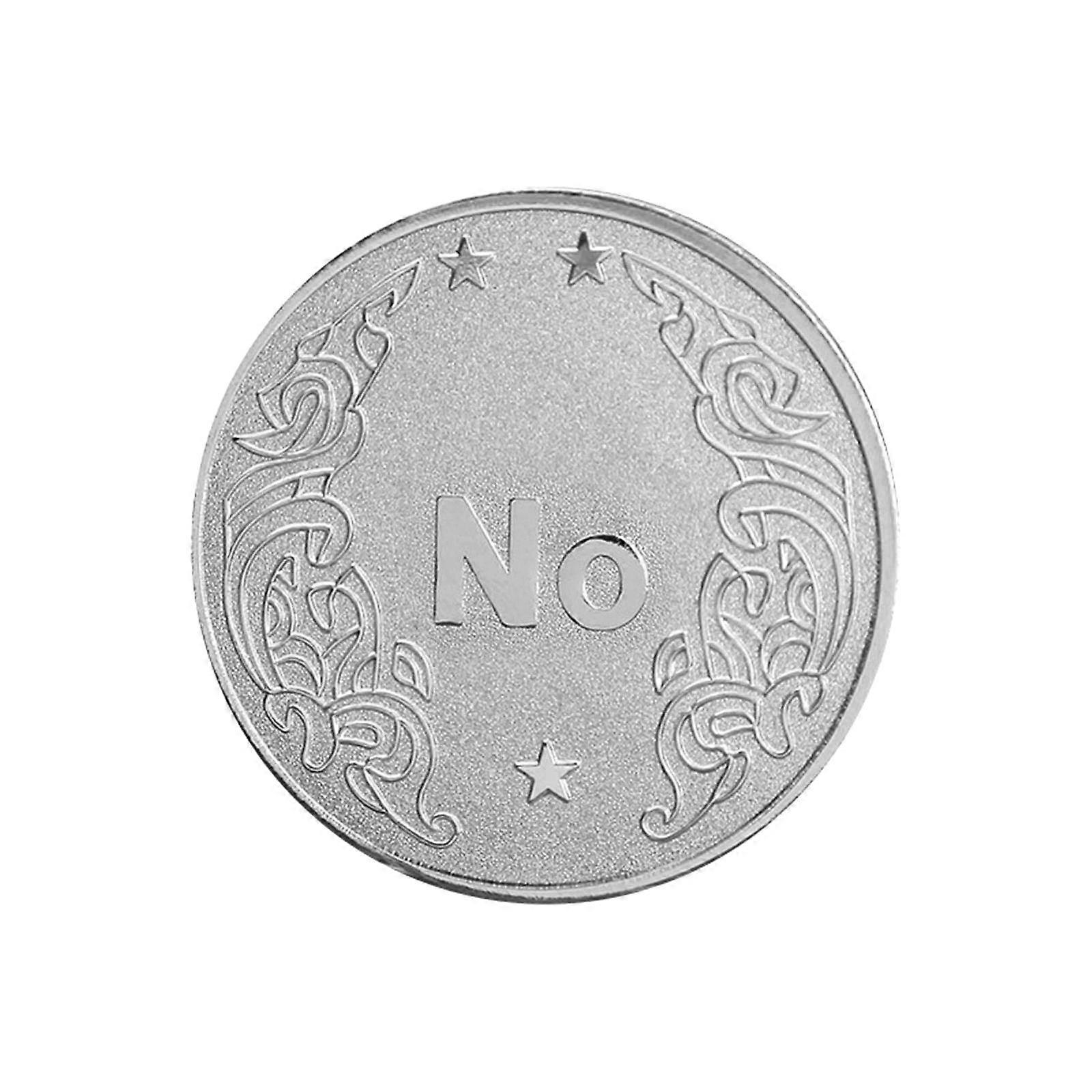 Creative Alloy Coin Collectible YES or NO Challenge Decision Coin Art Collections Double Side Gift CommemorativeCoin  Silver