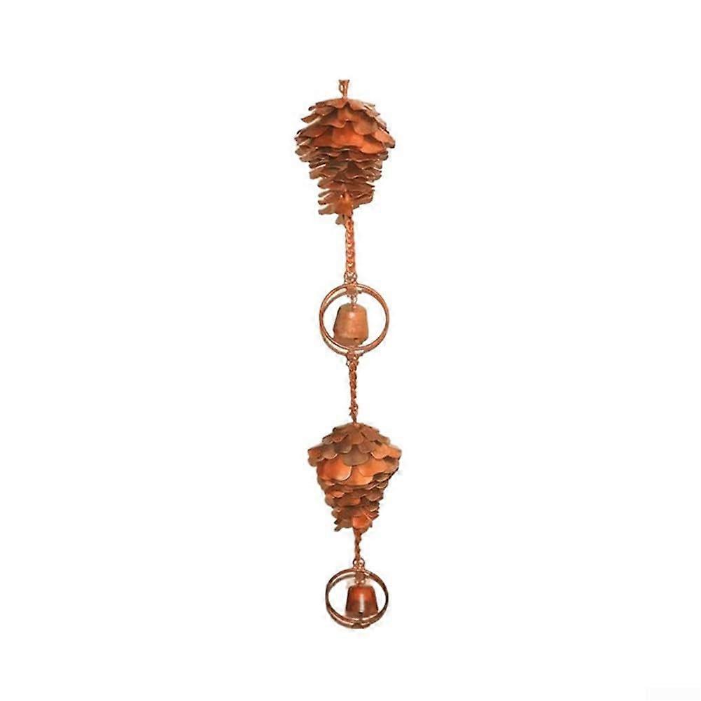 Charmante pine cone rain chain lends the architecture elegance and effectively directs water away from roofs.