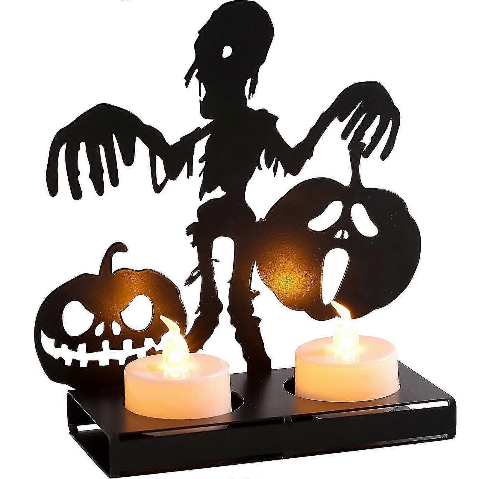 Halloween Candle Holders, 2-Cup Tea Light Holder, Unique Home Table Decor Gift