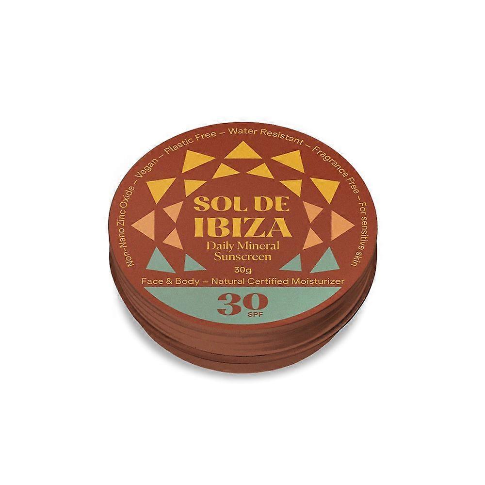 Sol De Ibiza迷你罐无塑料面部和身体天然矿物防晒霜SPF30