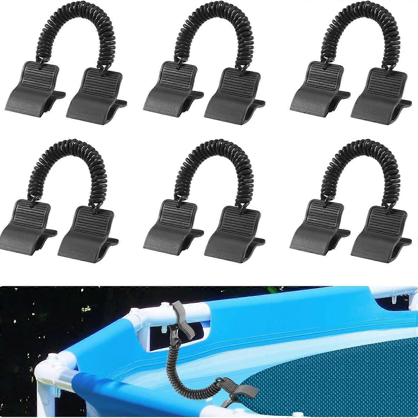6pcs Pool Cover Clips for Above Ground Pools, Solar Cover Fixing Clips Wind Shield Black Pool Solar Cover Clips Pool Cover Clamps Kit