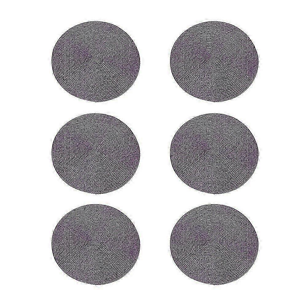 6pcs Eco-Friendly Placemats, Solid Color Heat Insulation Mats, Decorative Mats F1201