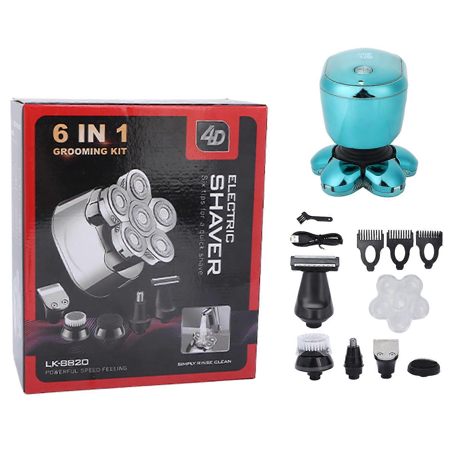 Electric Razor Set USB Rechargeable Waterproof Multifunctional 6 in 1 Men's Shaving Grooming Kit