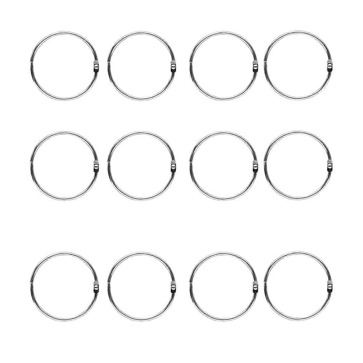 12pcs Multi Purpose Snap Ring Metal Split Rings for Loose Leaf Binders Keychains Curtain Hanging Silver Diameter Smooth Finish Home Decor
