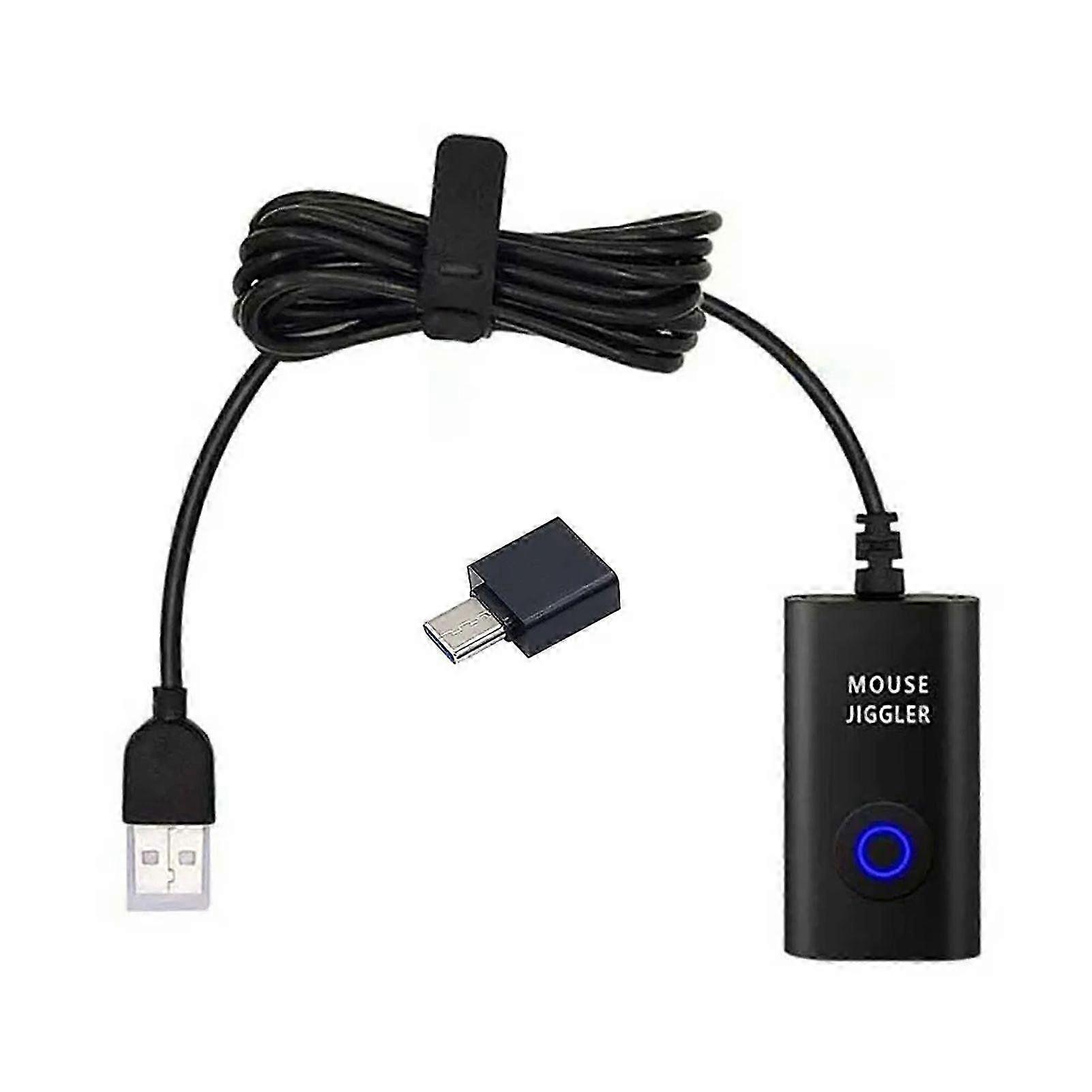USB Type-C Mouse Jiggler Automatic Computer Mouse Mover Dual-function Mouse Shaker with ON/OFF Switch for Computer Awakening