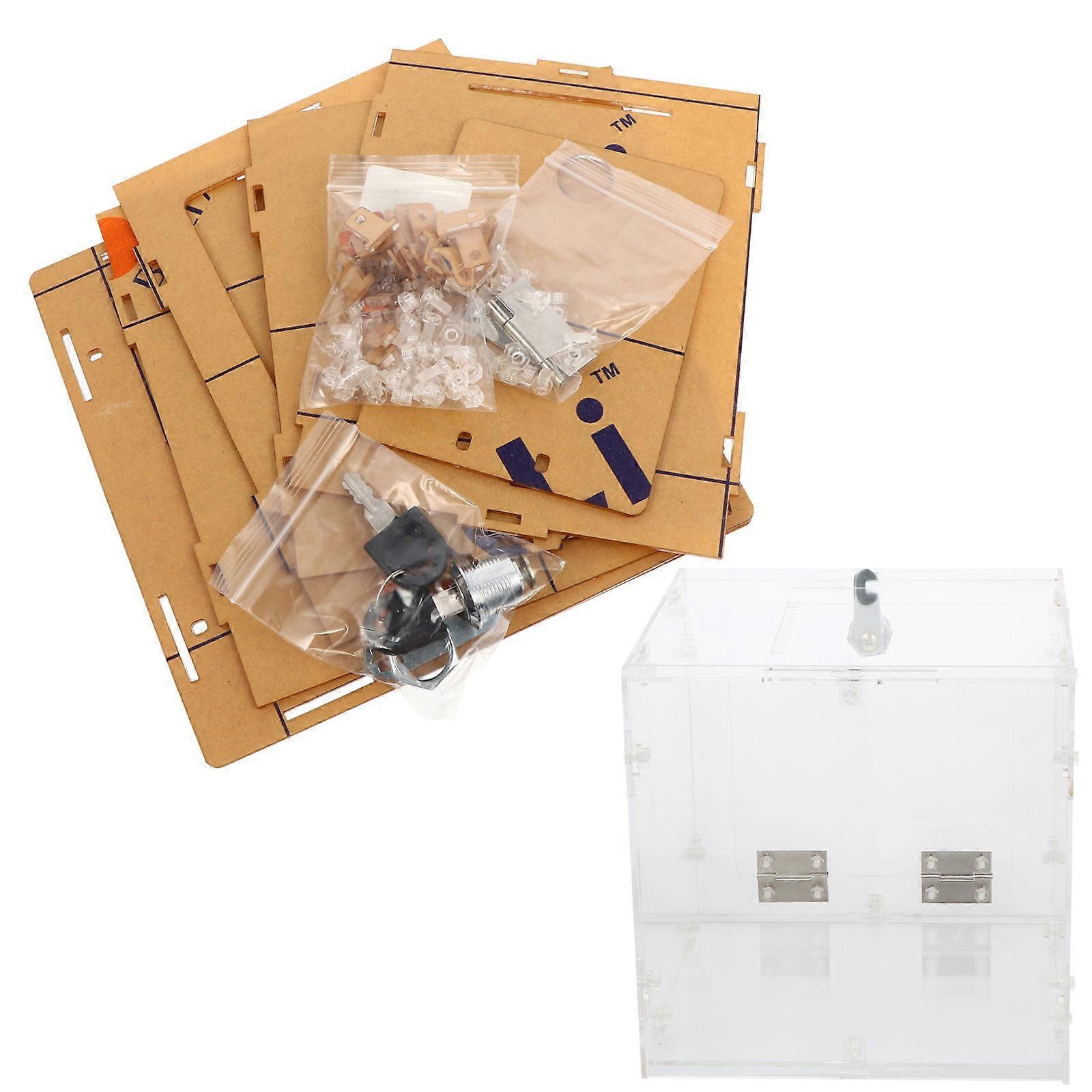 Acrylic Ballot Box with Lock – Lightweight Transparent Container for Donations, Raffle Tickets, Business Cards, and Fundraising Events