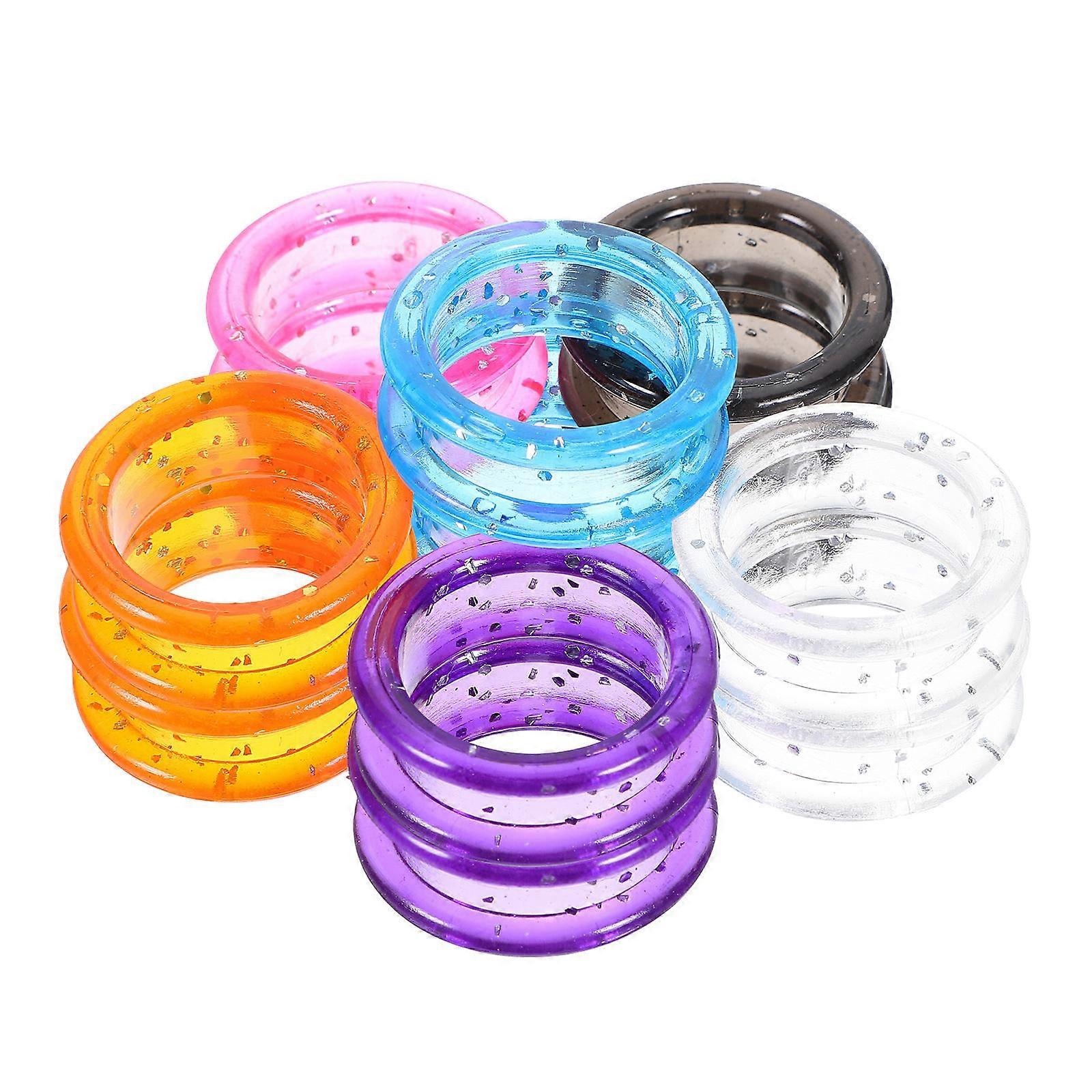 Silicone Scissors Finger Rings for Hair Cutting Styling 12Pcs Assorted Color Protector