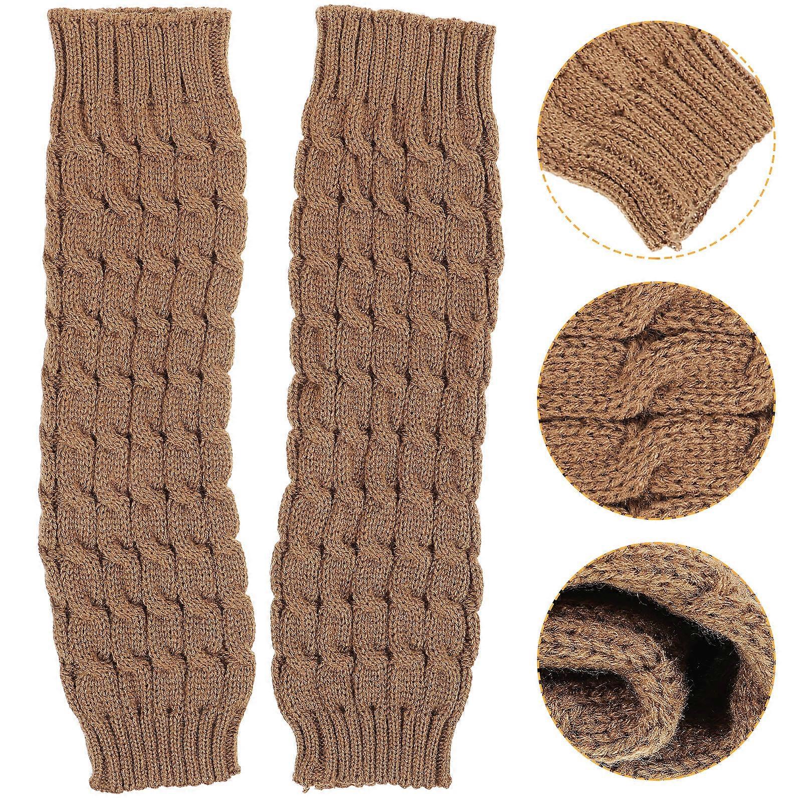 أزياء الساق تدفئة للجنسين كابل متماسكة الكاكي الداكن الدفء لزوج الرقص