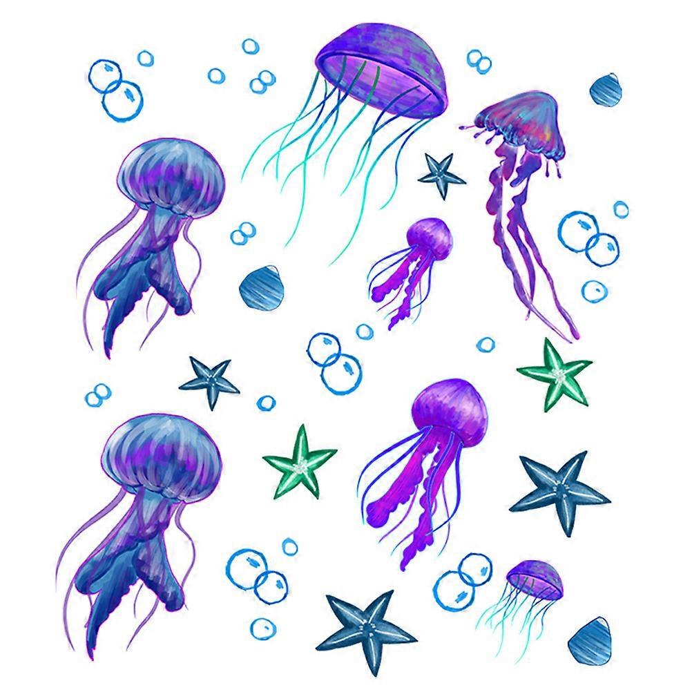 Jellyfish Wall Sticker Ocean Creatures Decorative Removable Waterproof 1Set