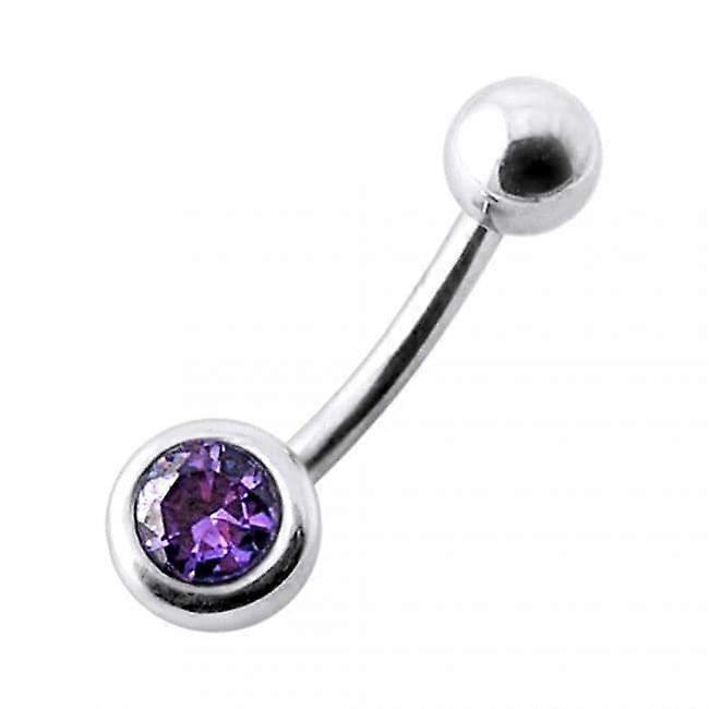 Jewelled Ball Silver Belly Ring