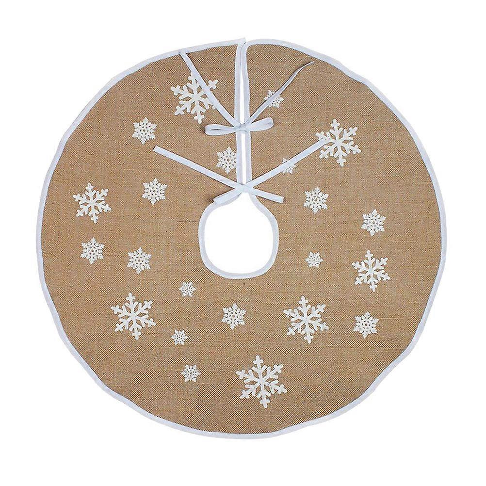 Holiday Tree Skirt Rustic Party Style Christmas Celebration 80*80cm Jute 1Pack