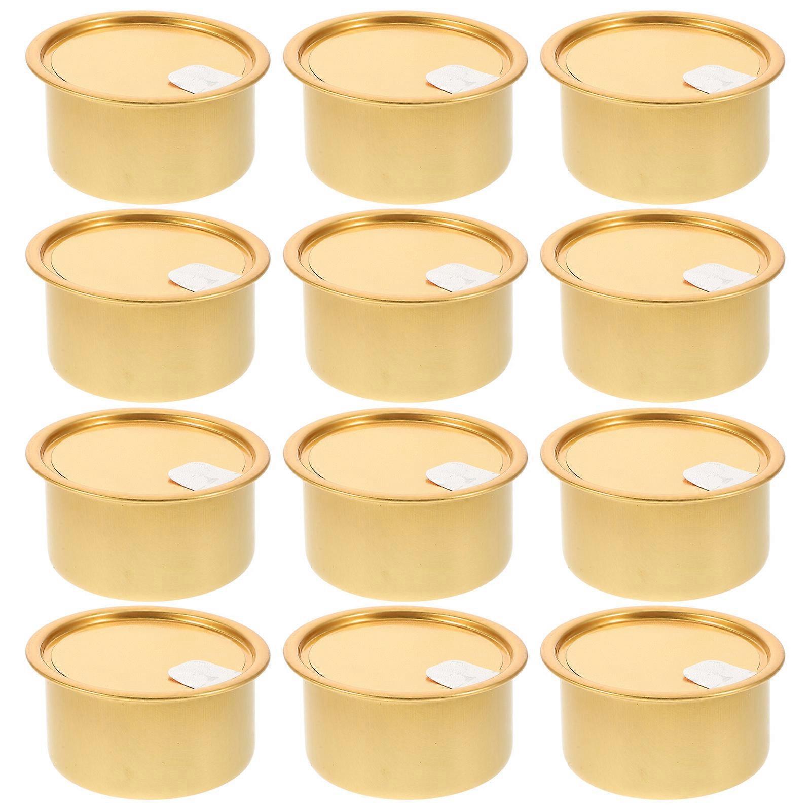 Aluminum Empty Can for Food Storage Use 12Pcs Golden Meat Seal Tins