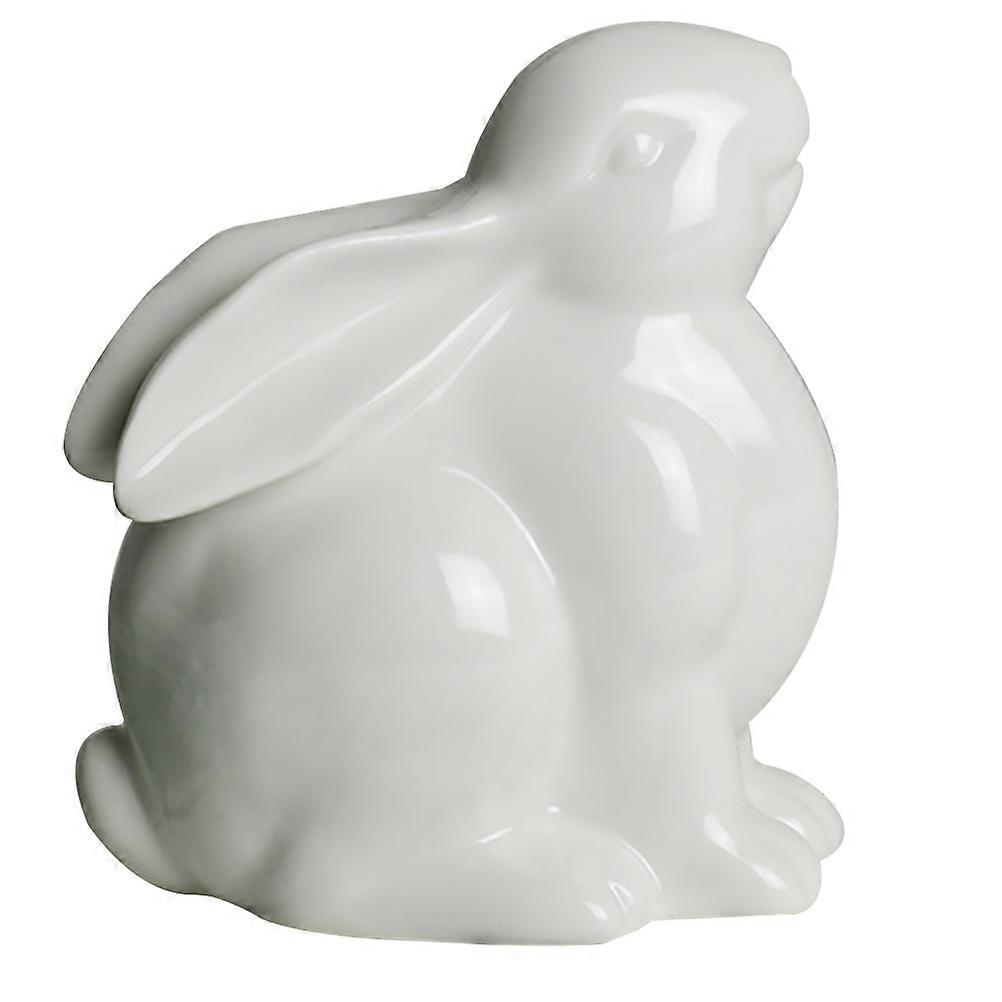 Bunny Figurine Ceramic Rabbit Ornament Living Room Tv Cabinet Wine Cabinet 13x12x6.5cm 1Pcs
