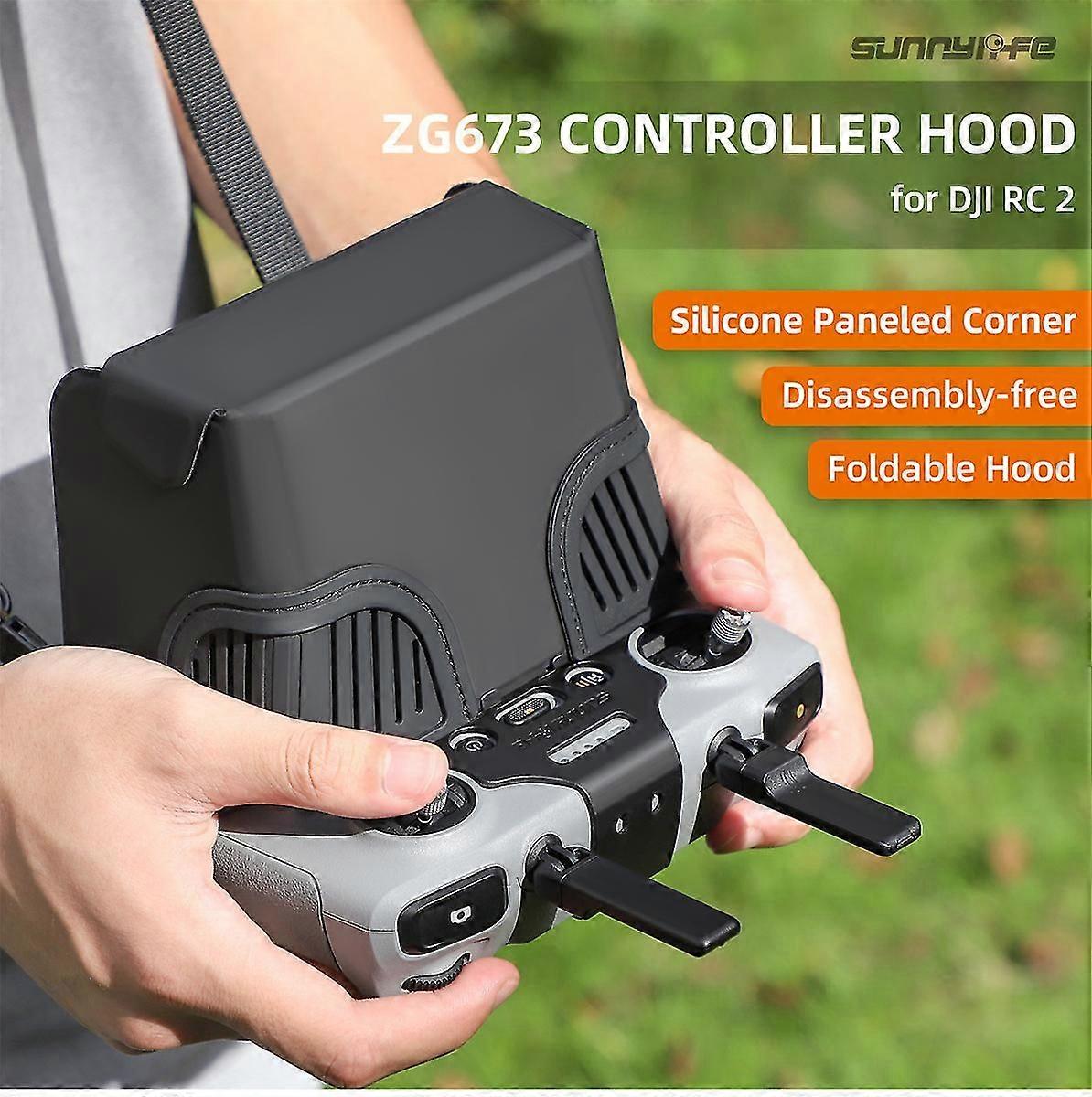 Controller Sun Hood Foldable Magnetic PU Leather Sunshade with Cover for DJI RC 2 Air 3