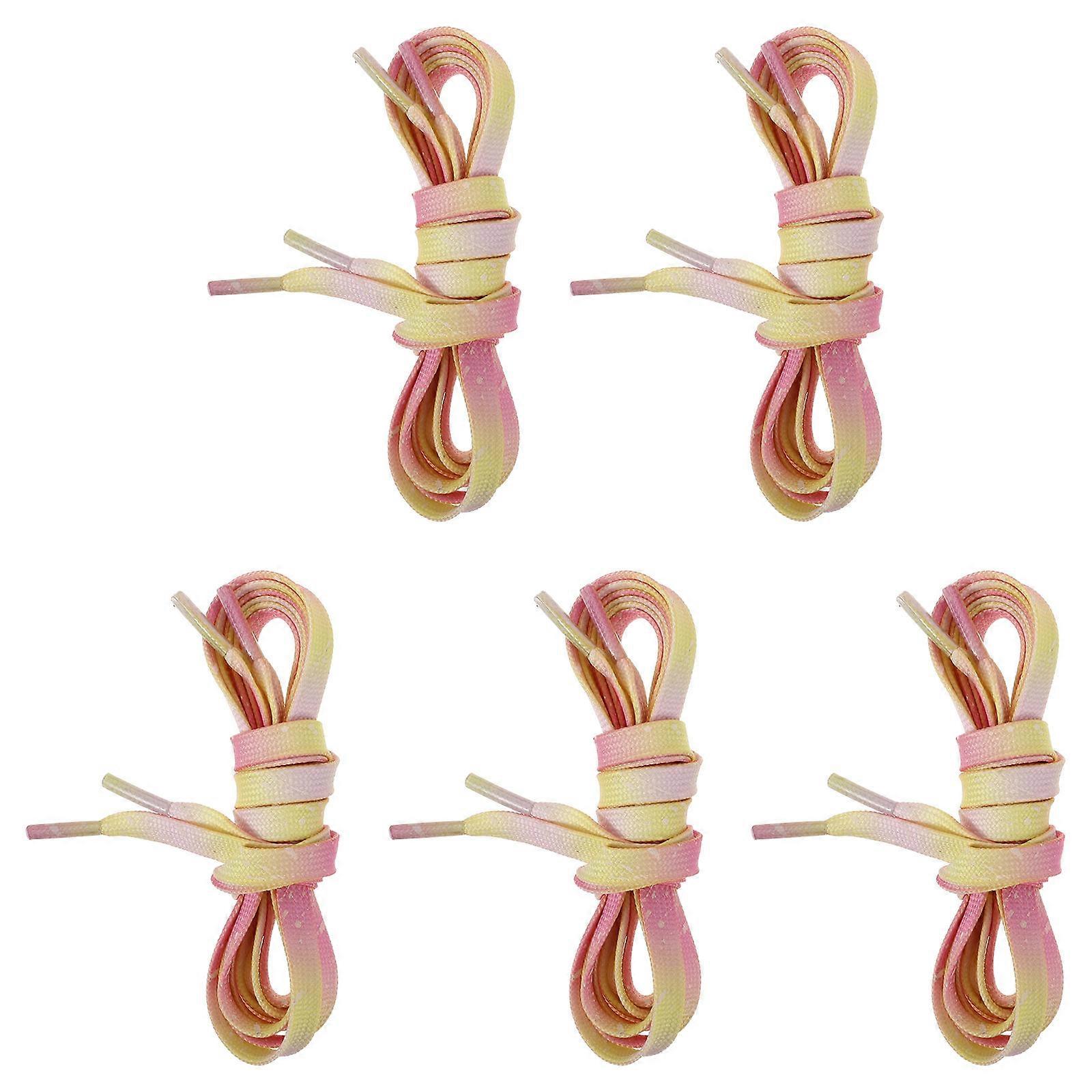 Rope Shoe Laces For Sneakers Polyester 0.80cm Width Safety In Low-Light Conditions 5 Pairs