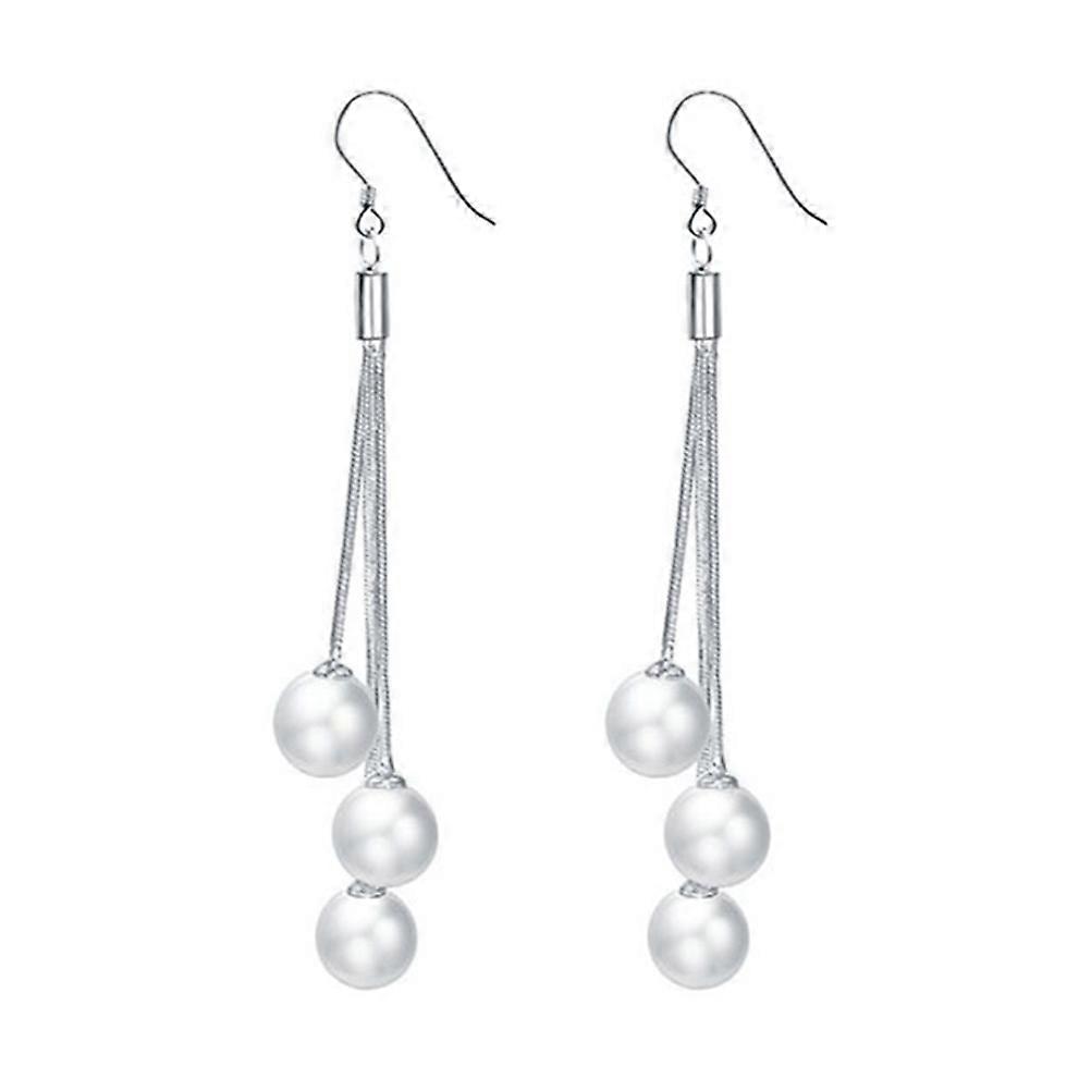 Alloy Earrings Women Dangle Drop 8.8x1.5CM 1 Pair