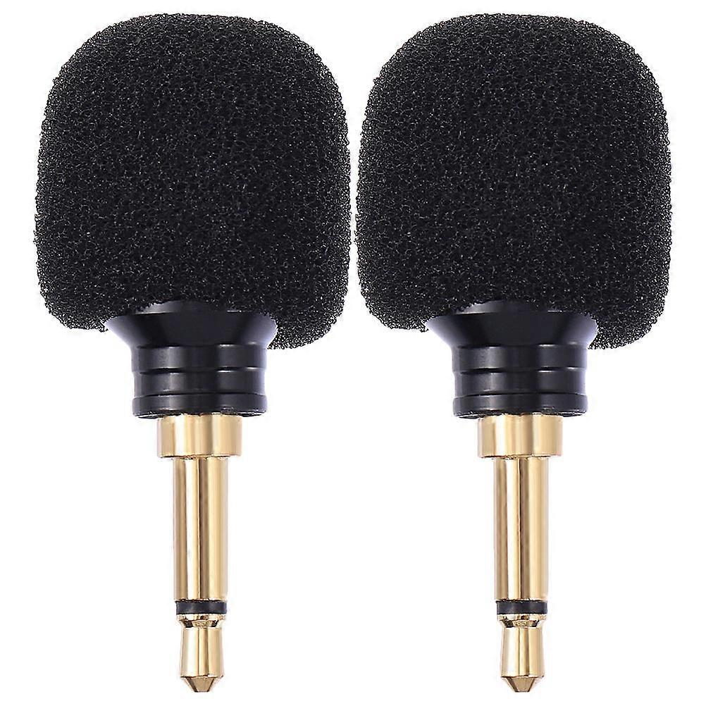 Portable Microphone Capacitance Mic for Conference Voice Recording 2Pcs Black