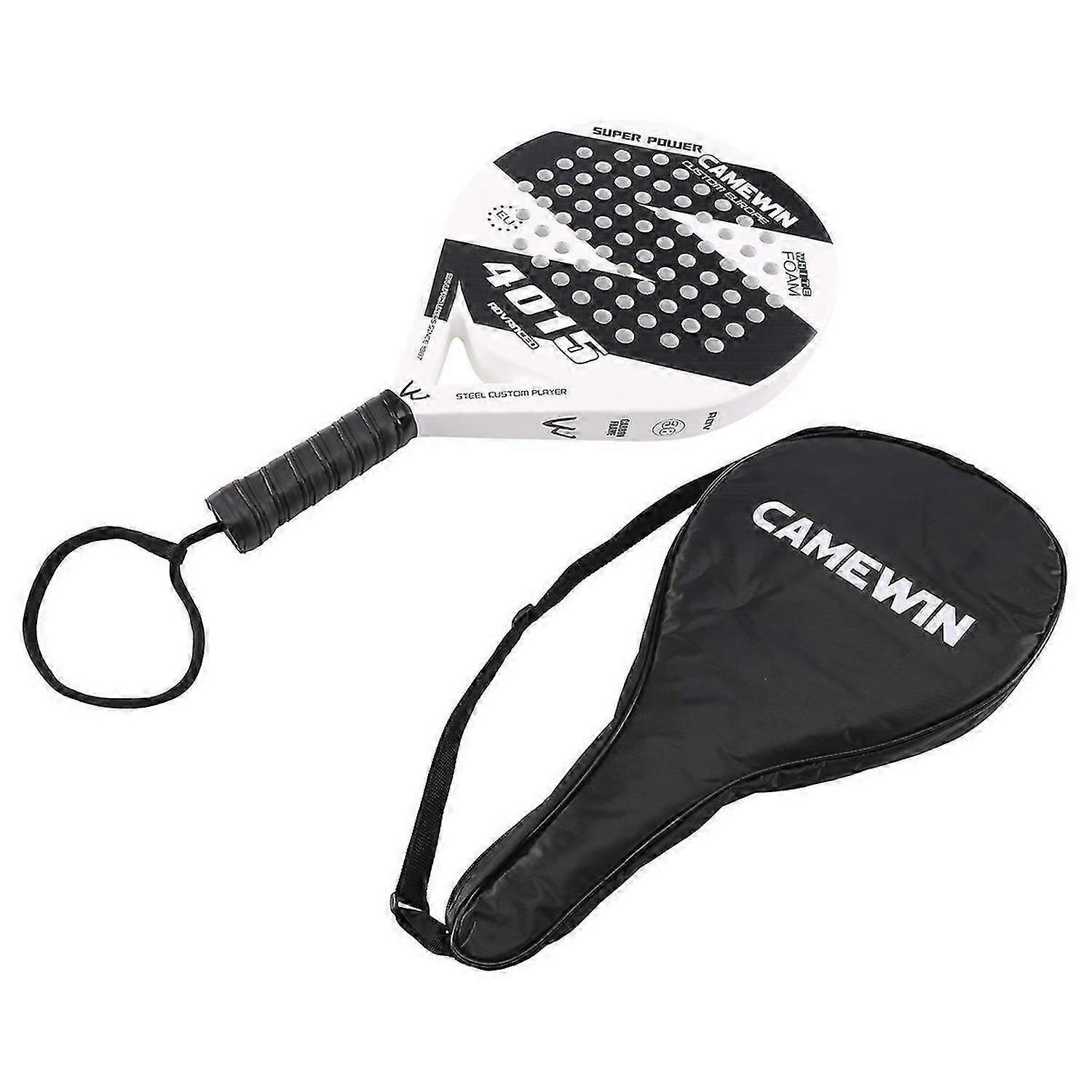 Padel Racket Beach Tennis Carbon Fiber και EVA Smooth Power Lite Paddleball Paddle Racket, Λευκό