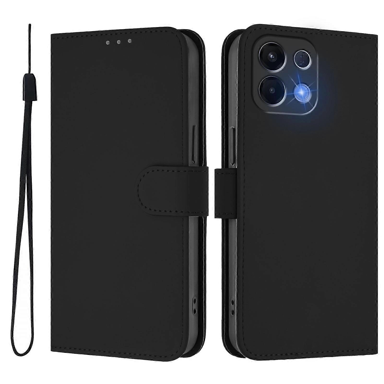 Compatible For Oppo K13 5G Case Solid Color Wallet Leather Phone Cover with Strap