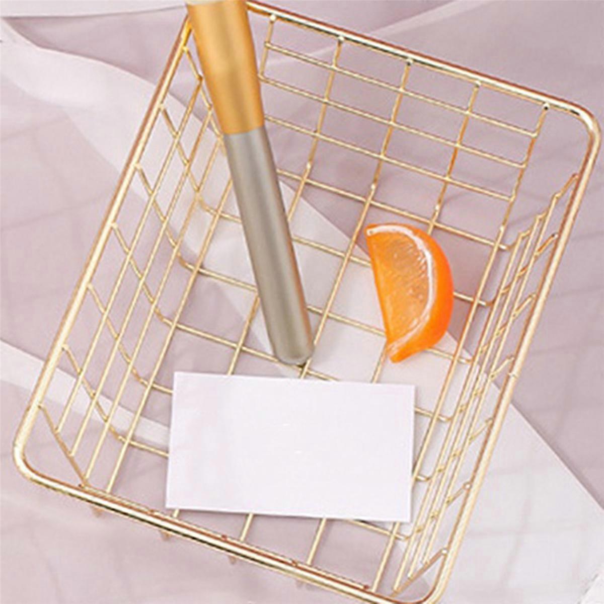 Storage Basket Solid Color Household Iron Basket Storage Box S
