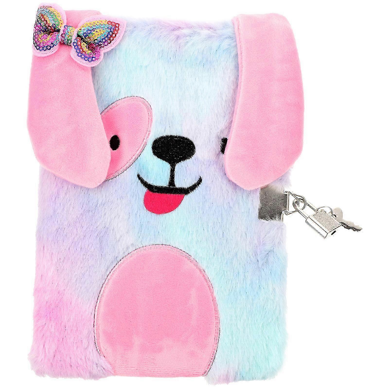 Plush Lockable Diary Notebook with Colorful Cover