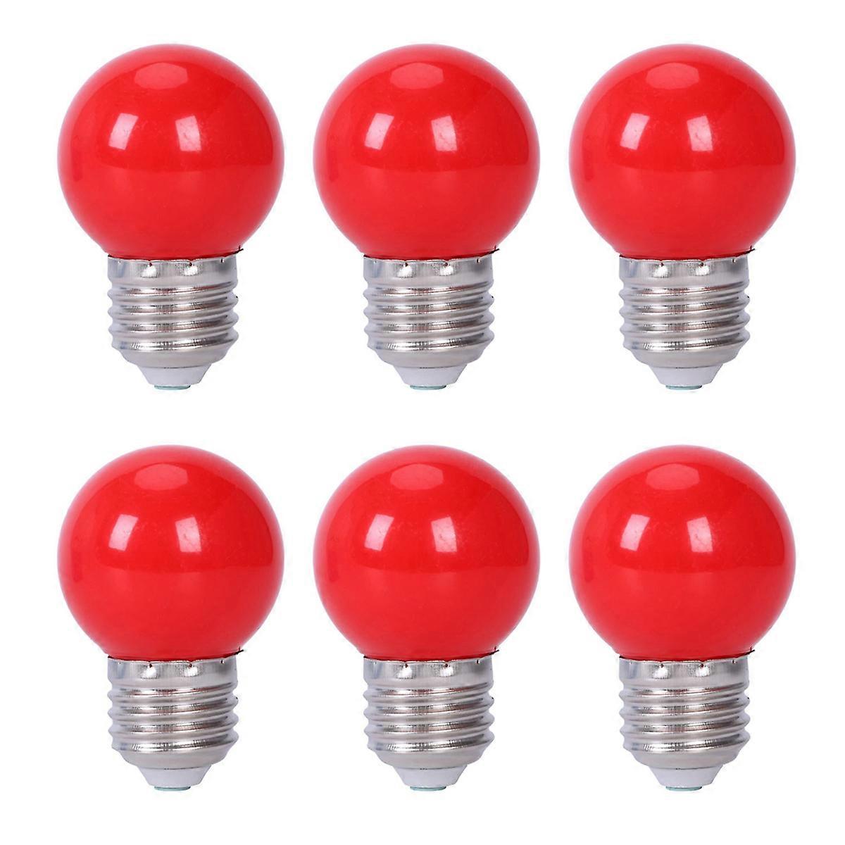 6X E27 3W 6 SMD LED Energy Saving Globe Bulb Light Lamp AC 110-240V, Red