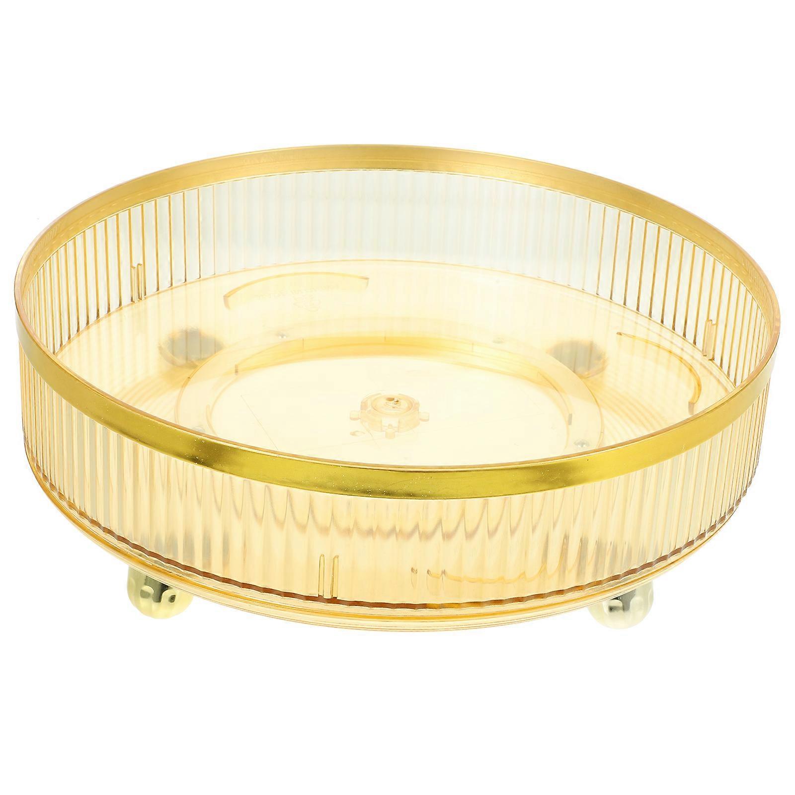 Desktop Makeup Storage Box Rotating Cosmetics Organizer Home Use Plastic 26.5x26.5x9cm 1Pcs
