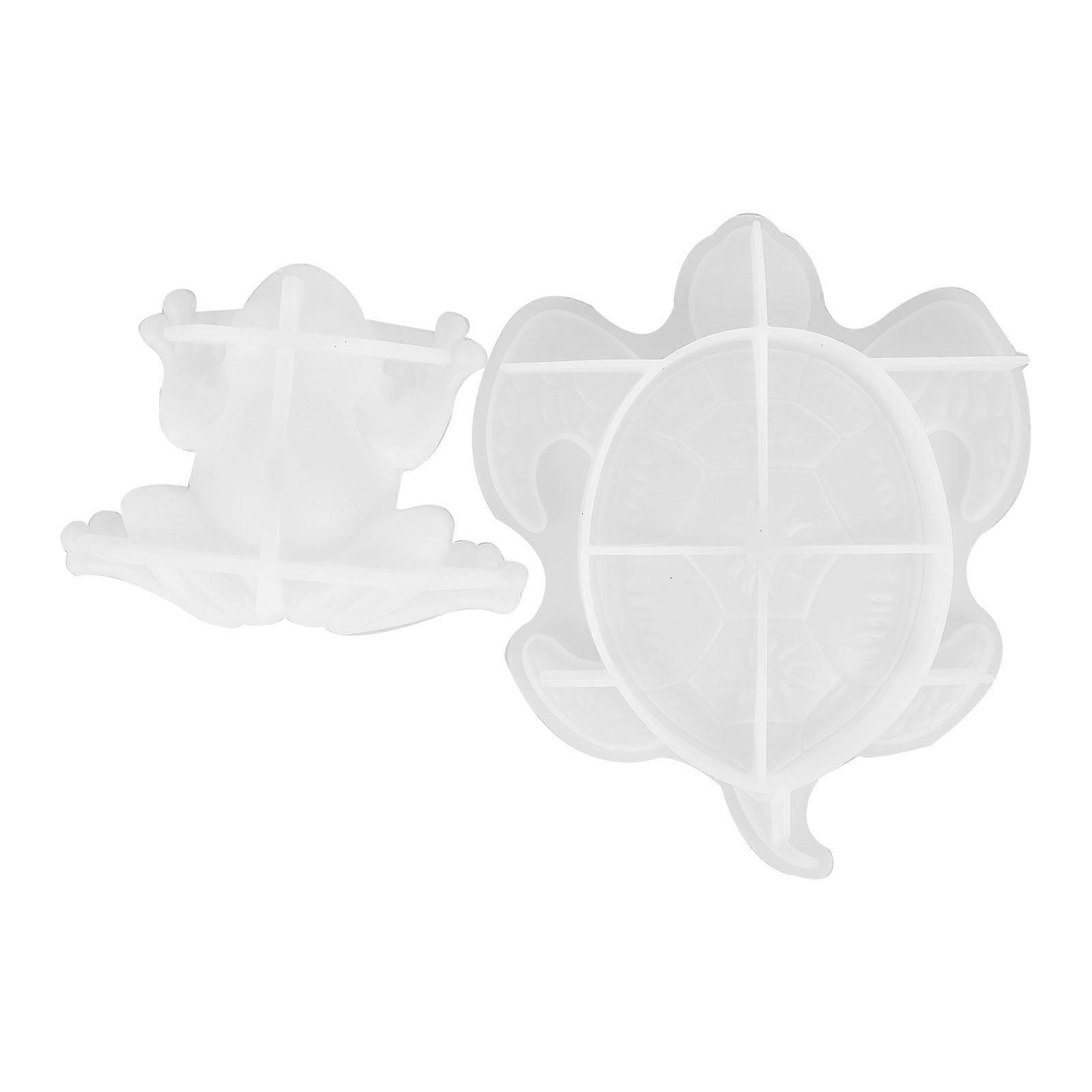 2pcs Turtle Shaped Epoxy Silicone Mold Diy Frog Shape Casting Mold Animal Craft Making Mold