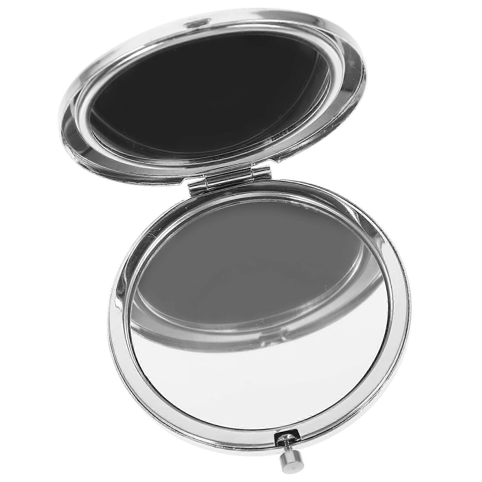 Compact Small Mirror Pocket Folding Mirror Purple Round For On-The-Go Touchups 1Set