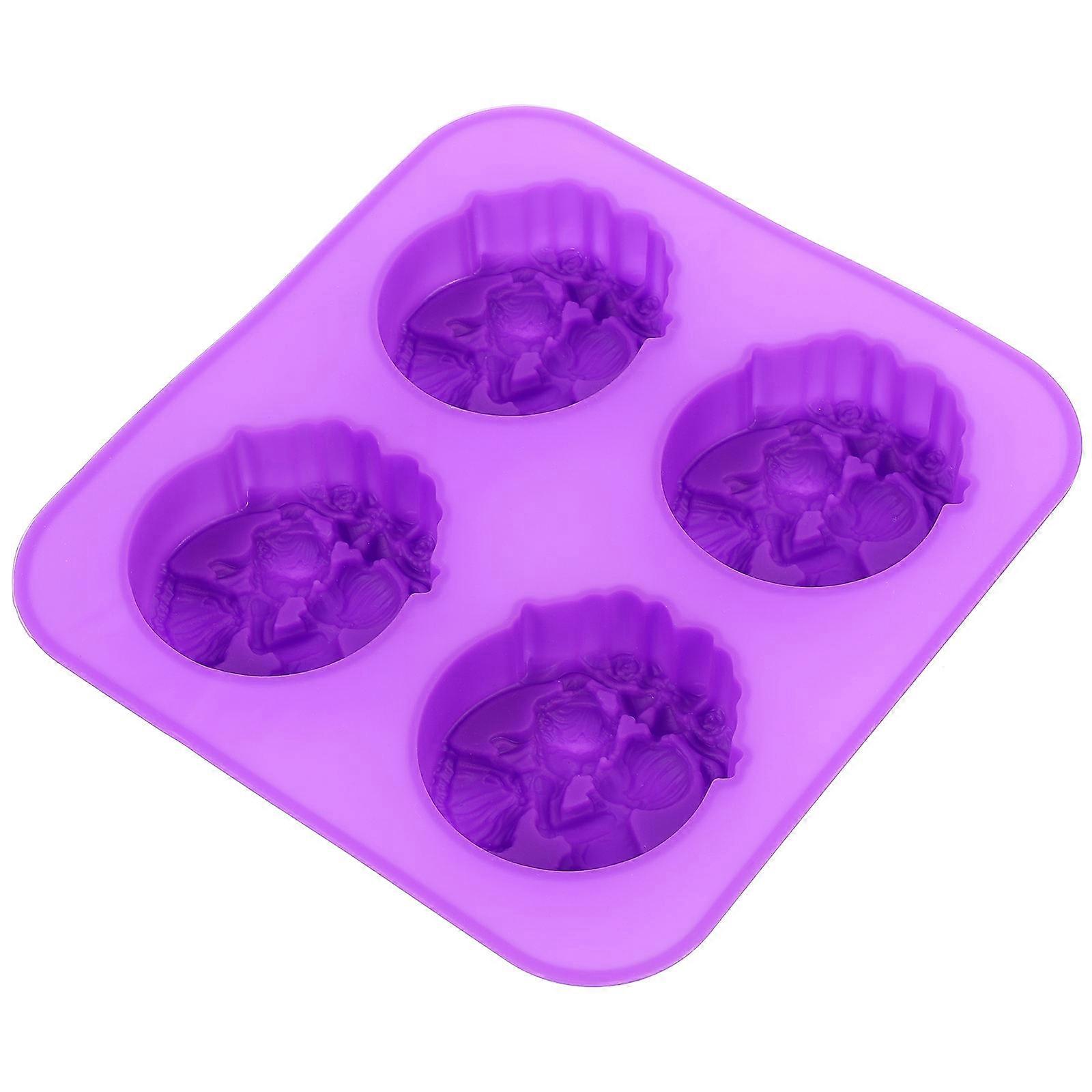 Chocolate Mold Ice Cube Tray Mould Diy Craft Decoration Purple 3X18X19.2CM Angel Shape 1Pc