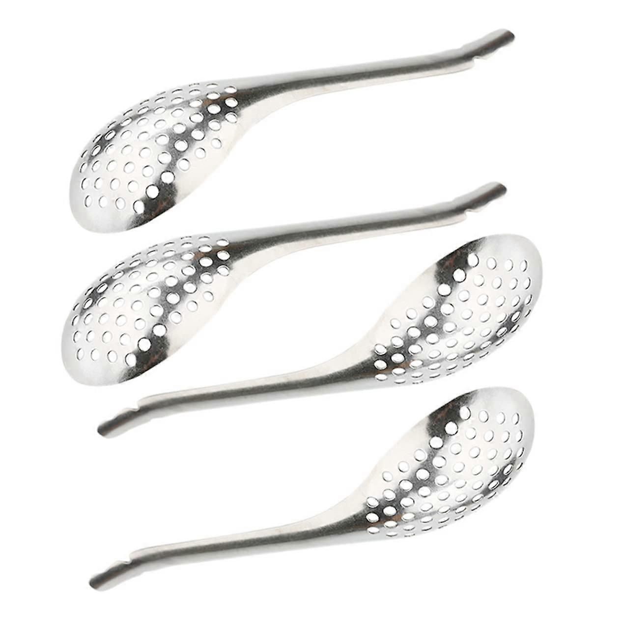 Caviar Spoons Slotted 4-Piece Set Stainless Steel Spherification Spoon with Comfortable Handle for Kitchen Use