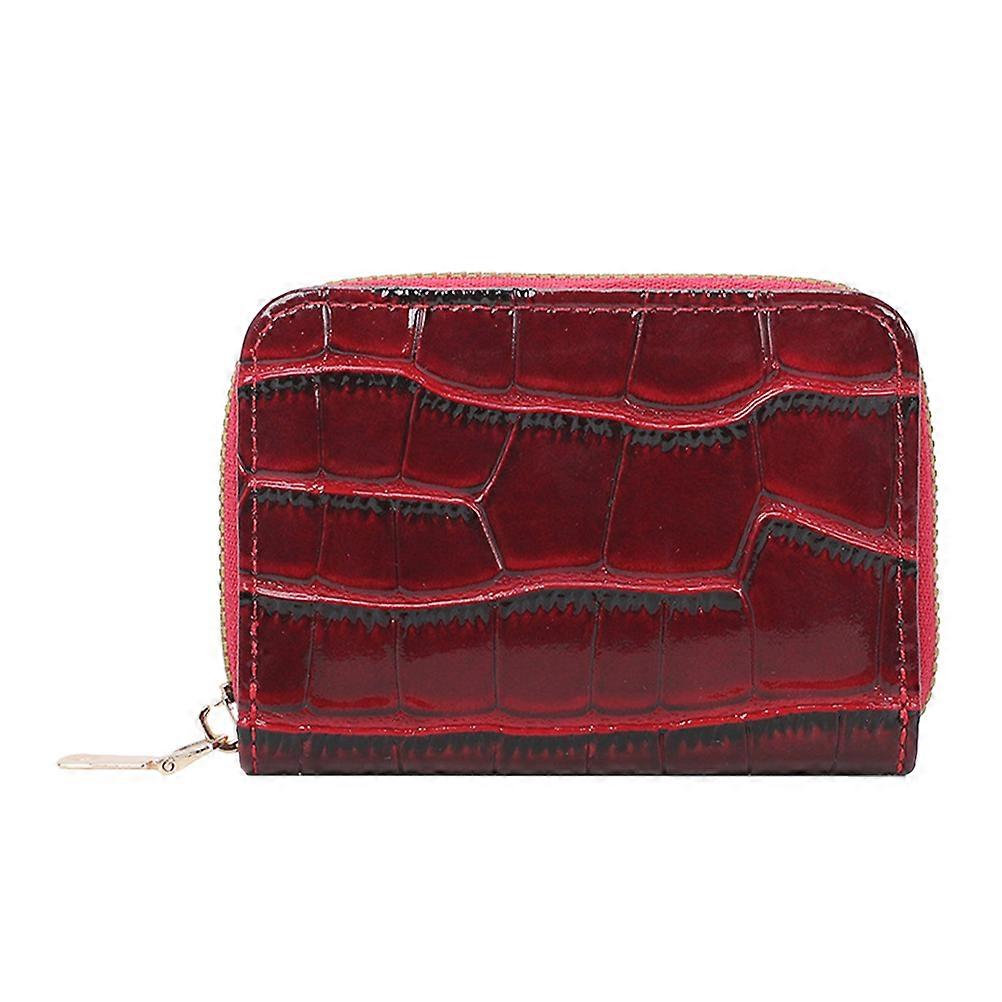 Card Wallet Small Card Holder Travel Purse Wallet Red Rectangular Coin Storage 1Pack