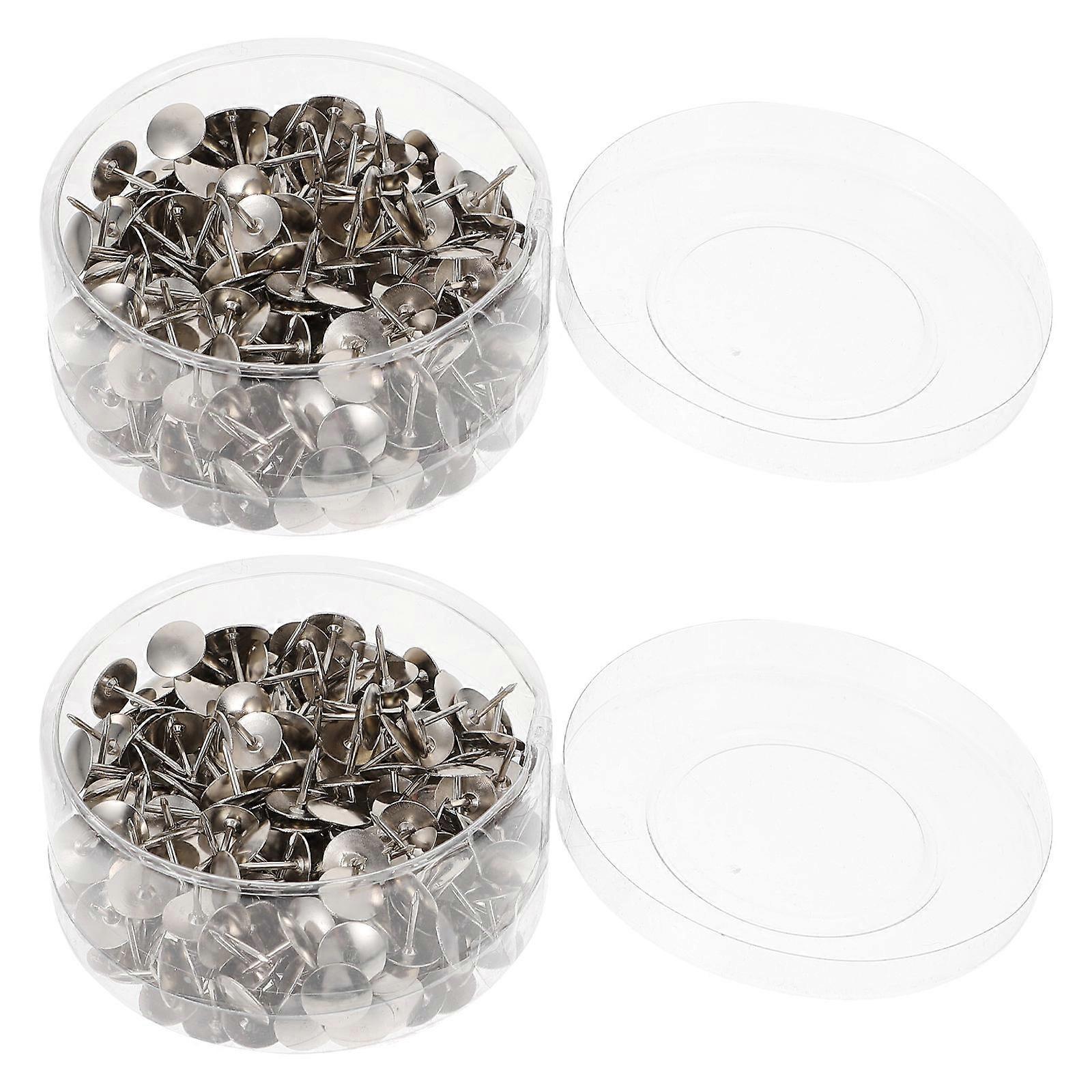 Decorative Thumb Tacks Flat Head Nails Silver Home Use Fixing 2Pcs