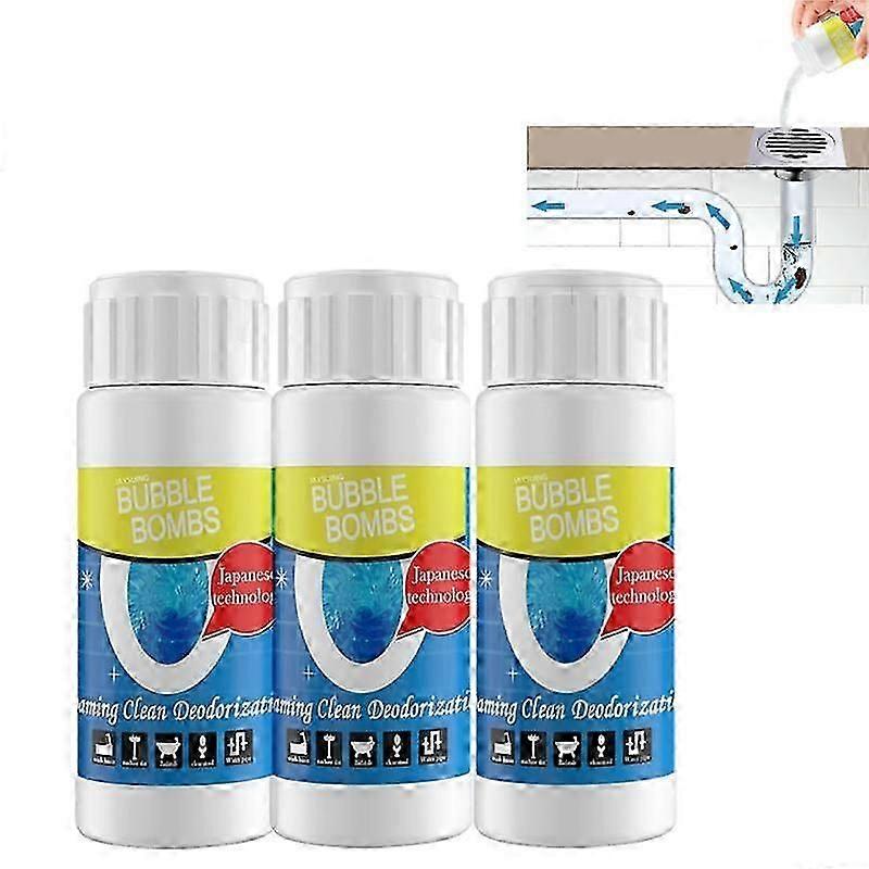 3pcs ισχυρός παράγοντας βυθοκόρησης σωλήνων αποσμητικό δρογόρων κουζινών νεροχύτη τουαλέτας καθαρότερα οικιακά εργαλεία καθαρισμού υπονόμων 100g