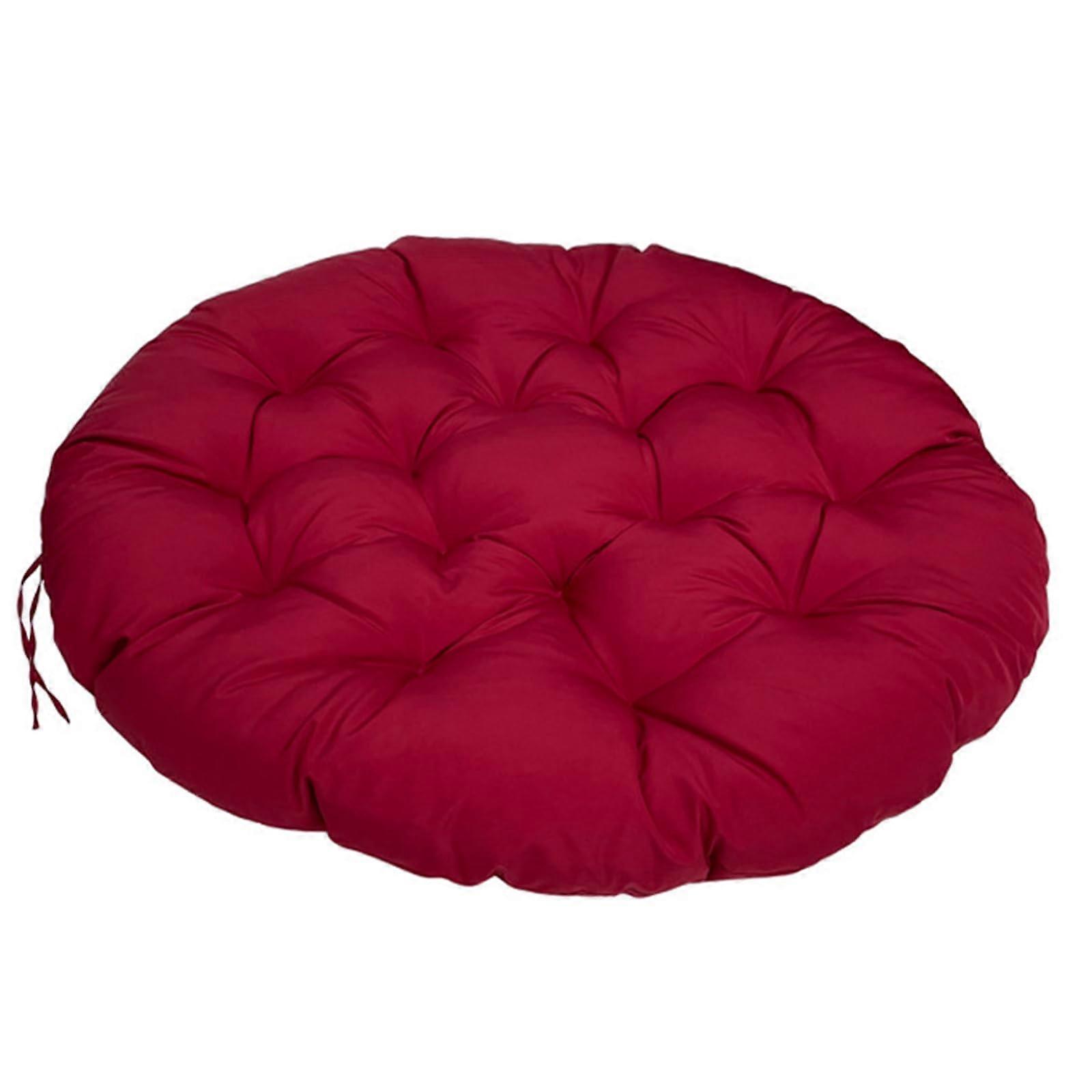 Waterproof Round Garden Swing Pads 60x60cm, Thick Outdoor Cushions for Relaxation, Red Color, Durable Material