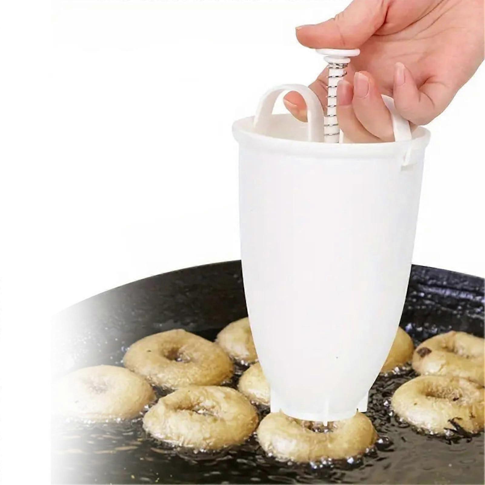 Portable Donut Maker Kit - Plastic Dough Dispenser and Donut Cutter for DIY Fried Pastry Baking, Home Kitchen Tool