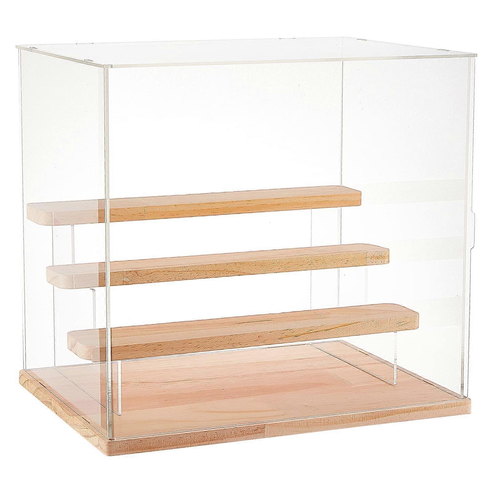 3 Levels Transparent Acrylic Display Case for Action Figures, 32x26x29cm