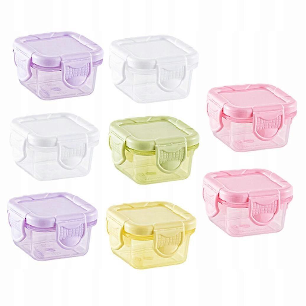 8pcs Portable Condiment Cups Boxes With Lid
