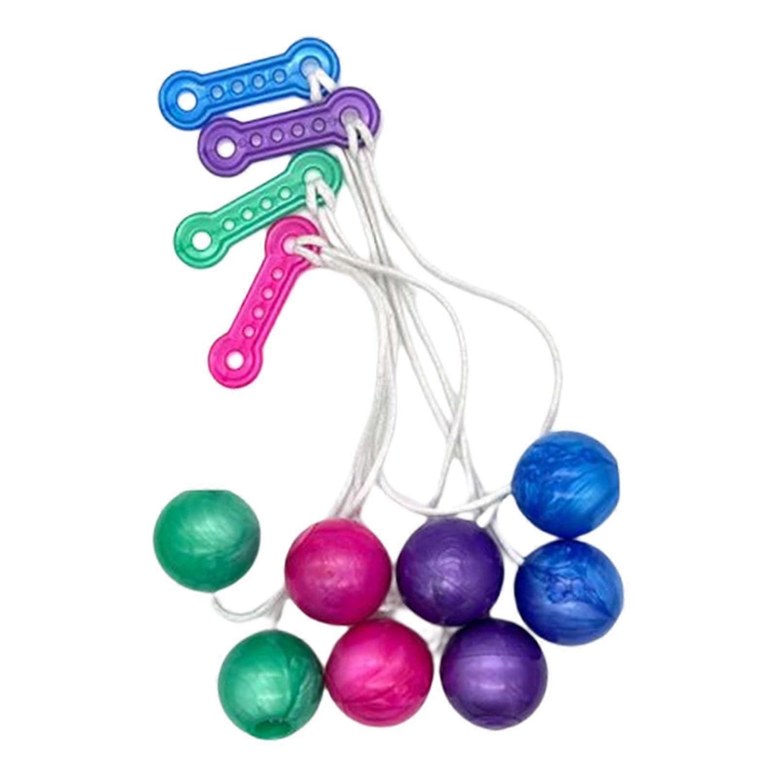 4 Pack Clackers Balls on a String Swinging Toy with Lights for Fine Motor Skills Development - Random Colors for Boys and Girls