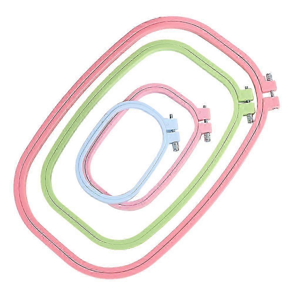 4PCS Embroidery Hoops with Skid Resistance and Abrasion Proof Rectangular Stitch Set