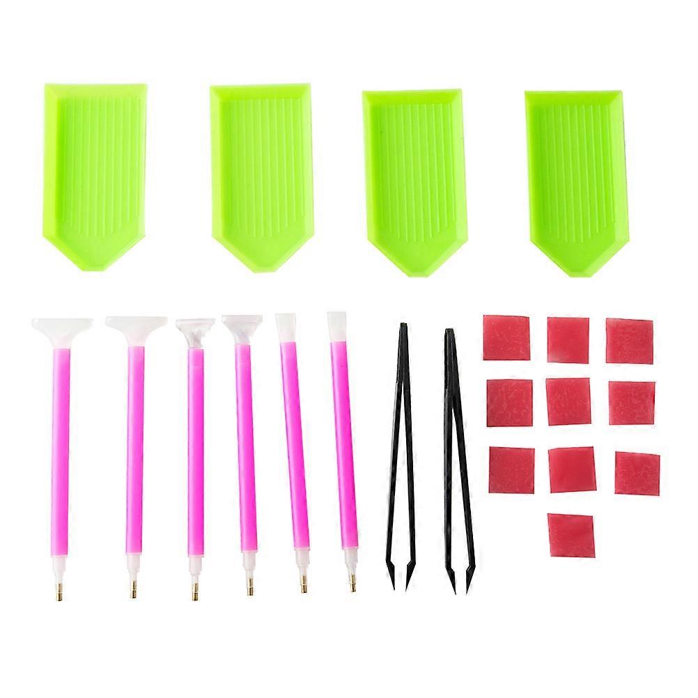 22 Piece Beads Painting Set with Diamond DIY Tools, Pens, Trays, Tweezers & Glue for Embroidery & Crafting