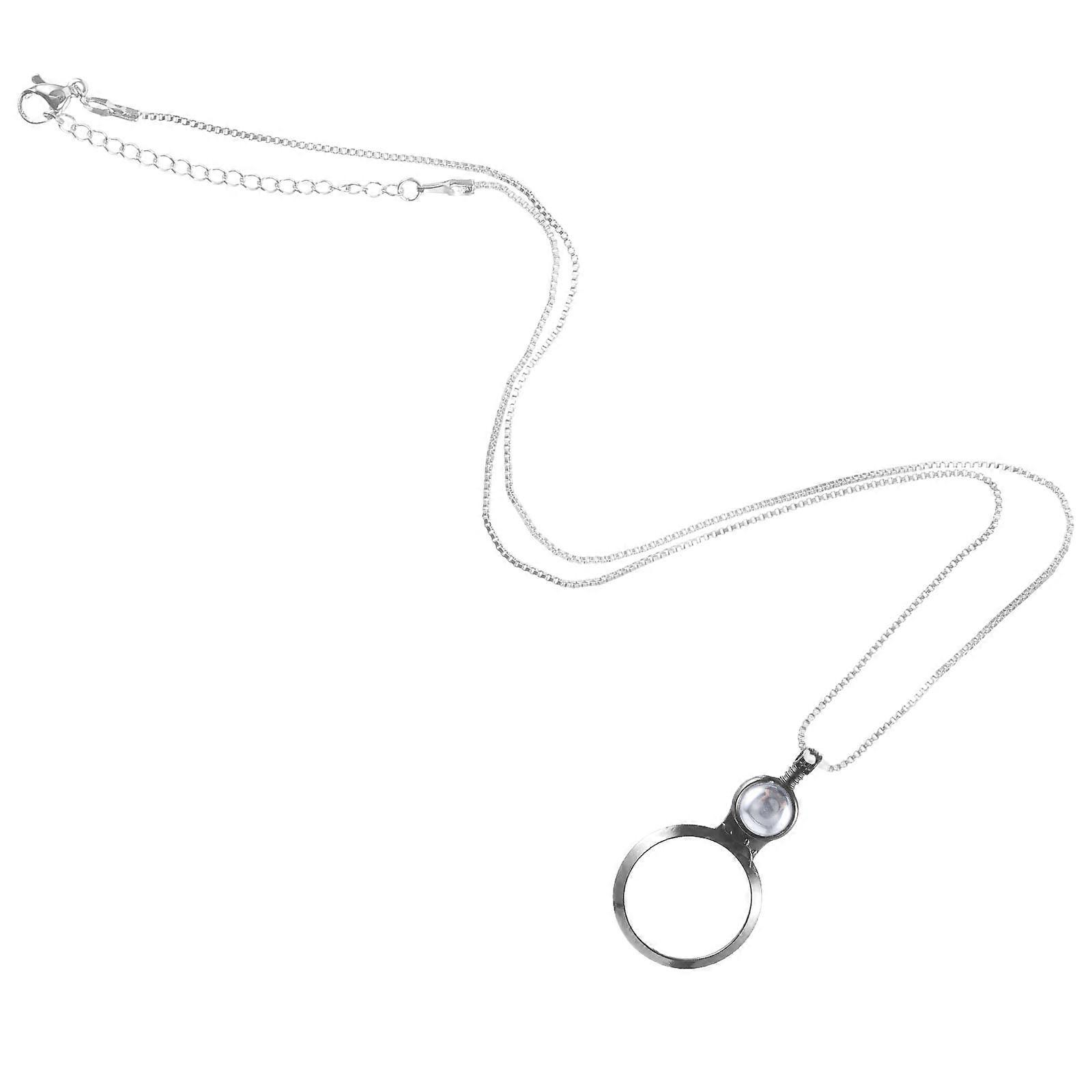 Stylish Magnifier Pendant Necklace for Reading, Loupe Design for Inspection, Hobbies and Nature Exploration